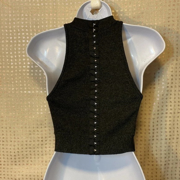 Victoria’s Secret Charcoal Grey Knit Hater with Hook Closure Back - Picture 3 of 7